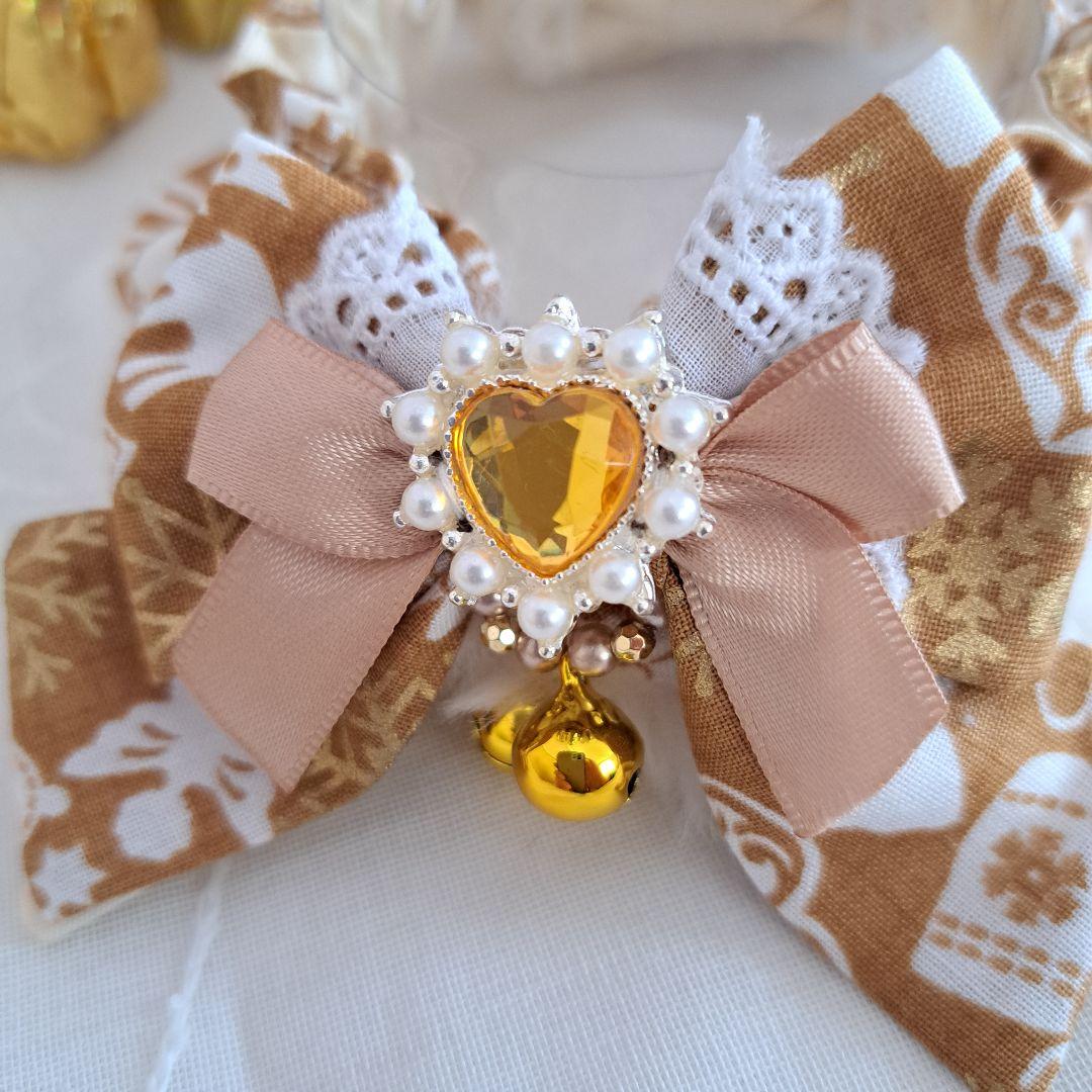 よーみ、クリスマス短毛ファーシュシュ(ゴールド×白)わんちゃん猫ちゃん用