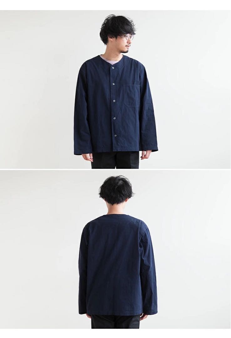 【美品】ORCIVAL オーシバル ノーカラージャケット ネイビー サイズ4