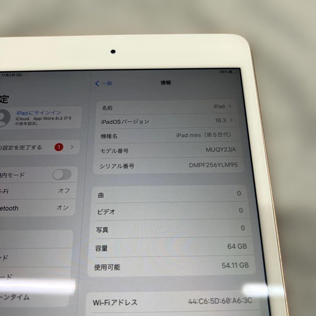 Apple iPad mini (第5世代) ゴールド 64GB