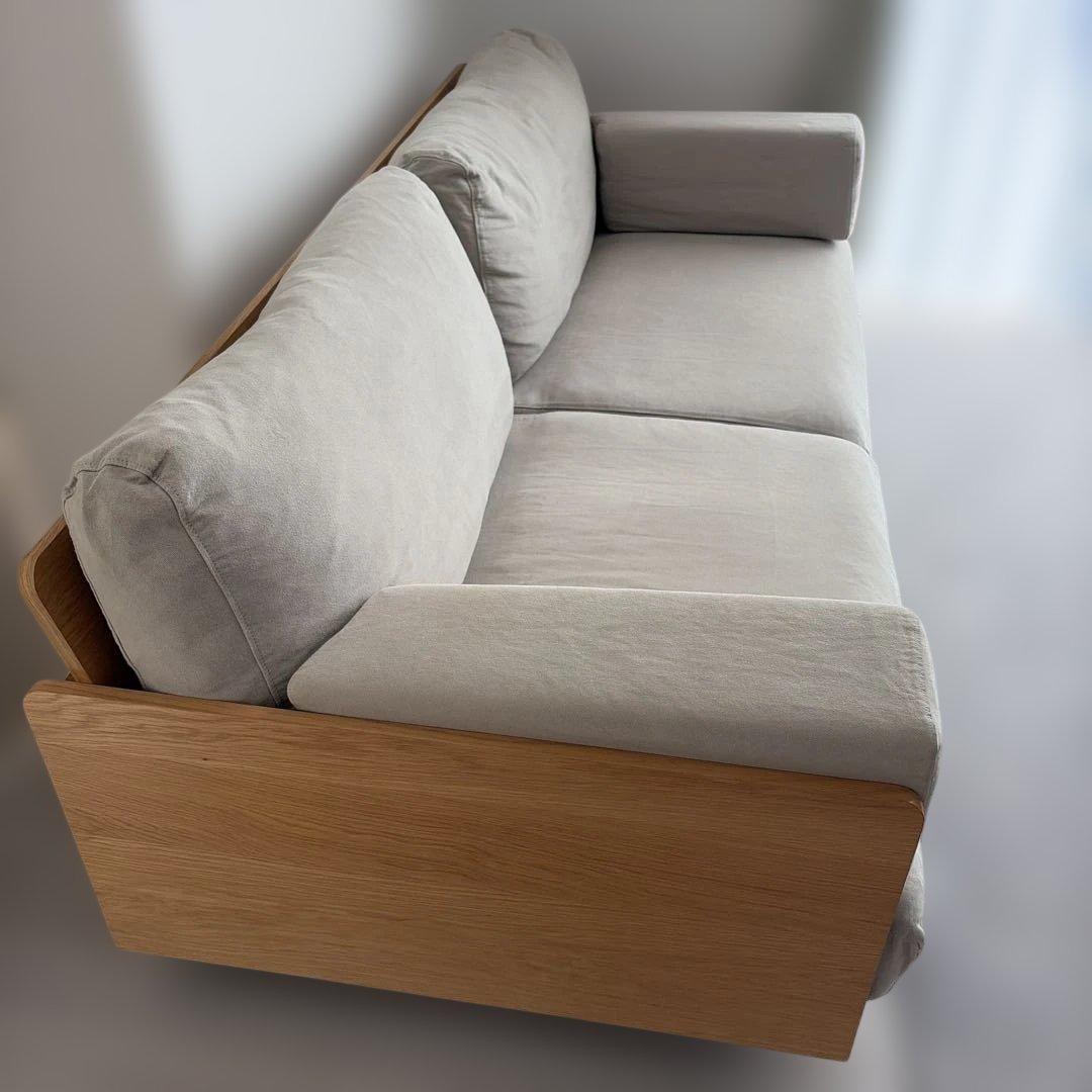 【最終値下げ】無印良品 木製ソファ オーク材 突板2.5 シーター