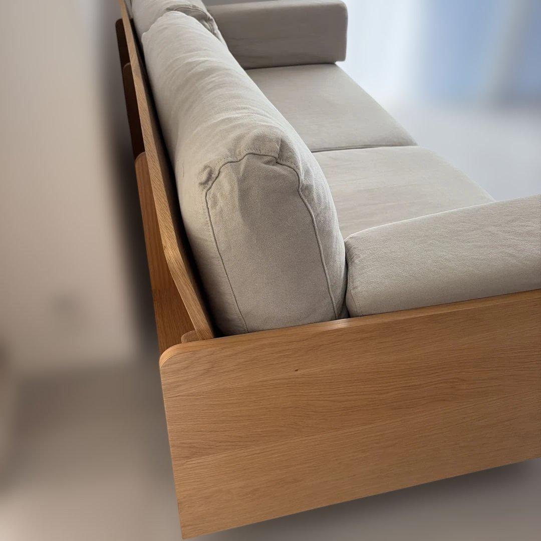 【最終値下げ】無印良品 木製ソファ オーク材 突板2.5 シーター