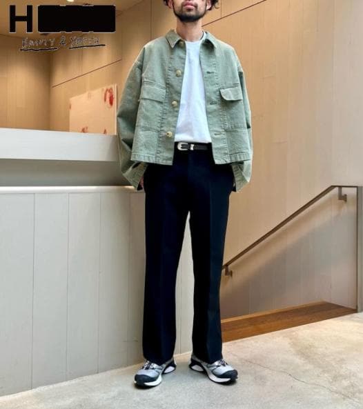 H BEAUTY&YOUTH ヘリンボーンマリン ユーティリティジャケットOvy