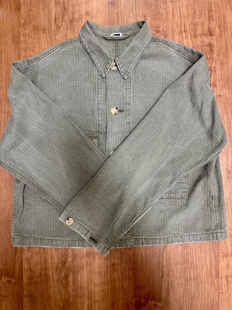 H BEAUTY&YOUTH ヘリンボーンマリン ユーティリティジャケットOvy