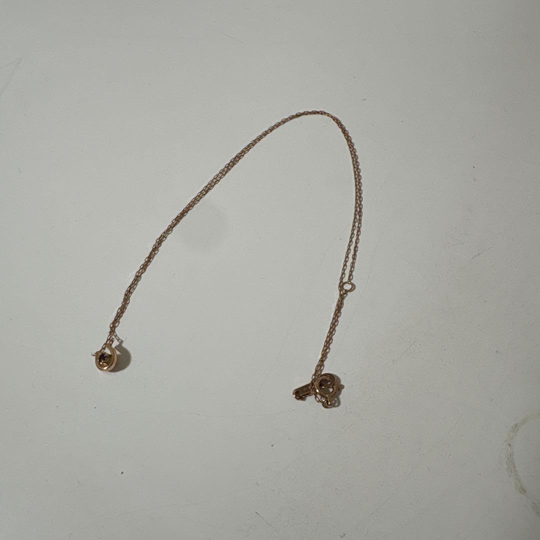 ４℃ K10ピンクゴールド 馬蹄ネックレス （2月誕生石アメジスト）