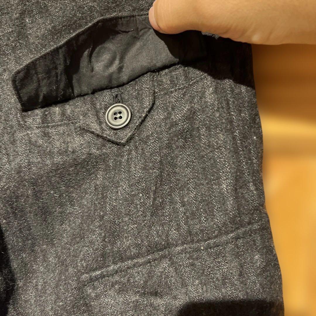 JULIUSユリウス カーゴパンツ チャコールグレーシャギーアンゴラサイズ0