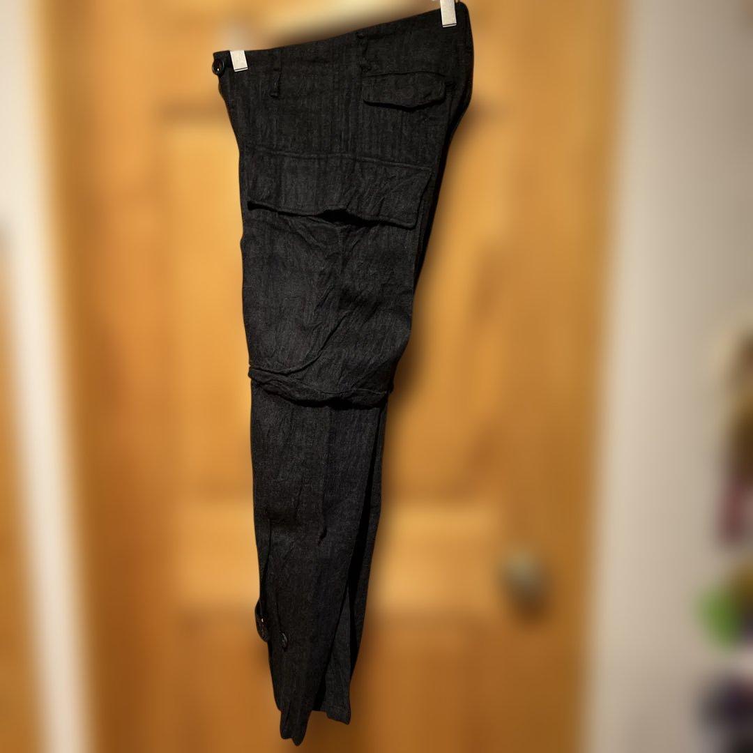 JULIUSユリウス カーゴパンツ チャコールグレーシャギーアンゴラサイズ0