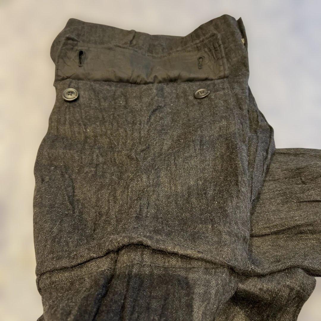 JULIUSユリウス カーゴパンツ チャコールグレーシャギーアンゴラサイズ0