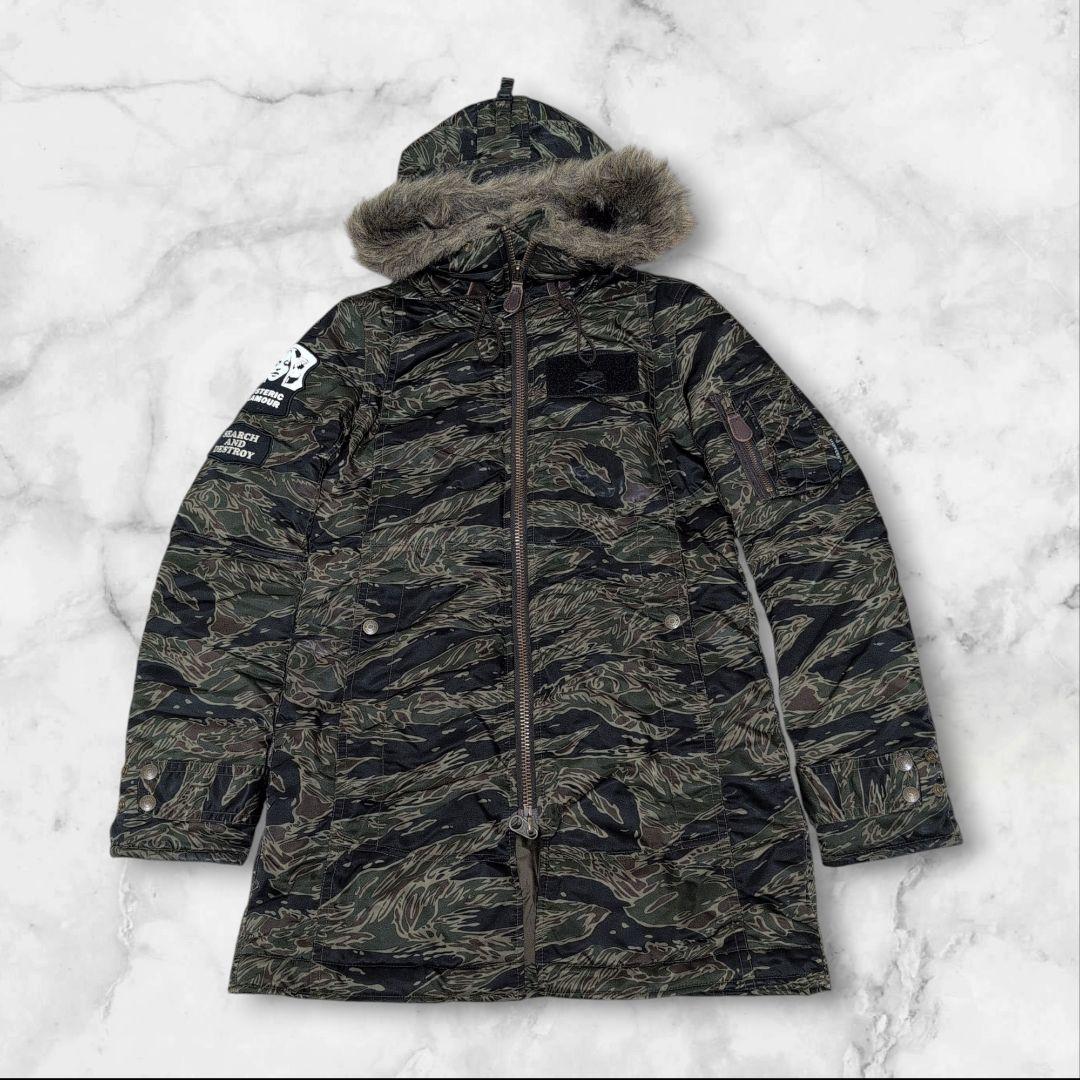 名作 ヒステリックグラマー ヒスガール プリマロフト モッズコート 迷彩