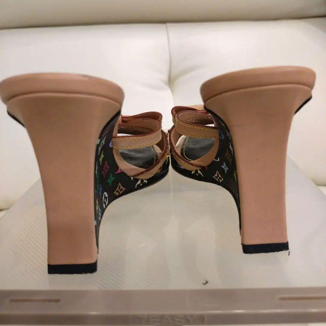 LOUIS VUITTON リボン付きウェッジヒールサンダル