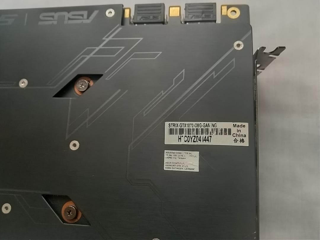 【動作確認済】ASUS ROG STRIX GTX1070 GAMING 8G