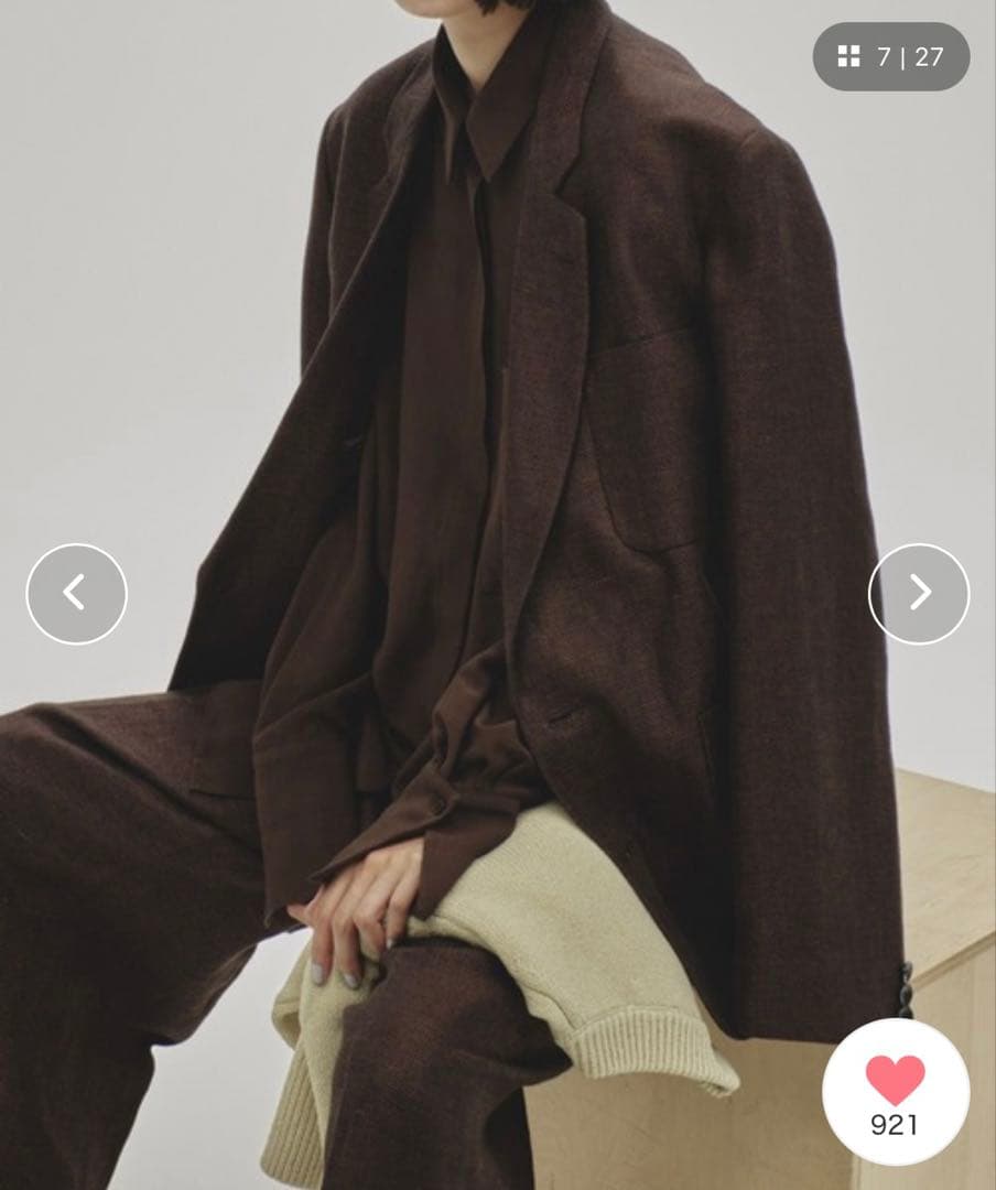 【TODAYFUL】ボーイフレンドリネンジャケットチョコ36