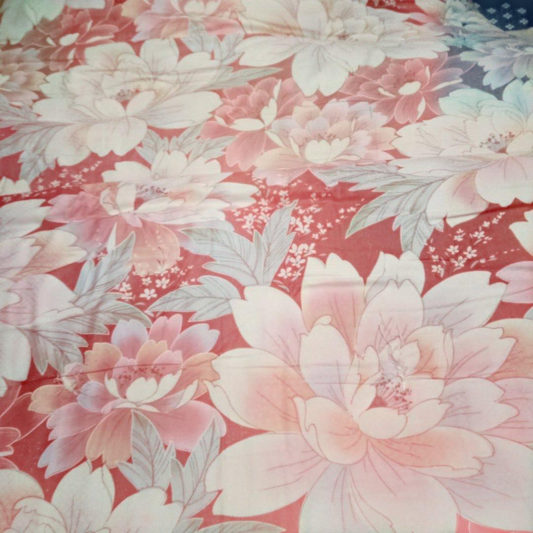 あけちゃん様用　花柄ピンク系布団セット　掛け布団カバー付　敷布団