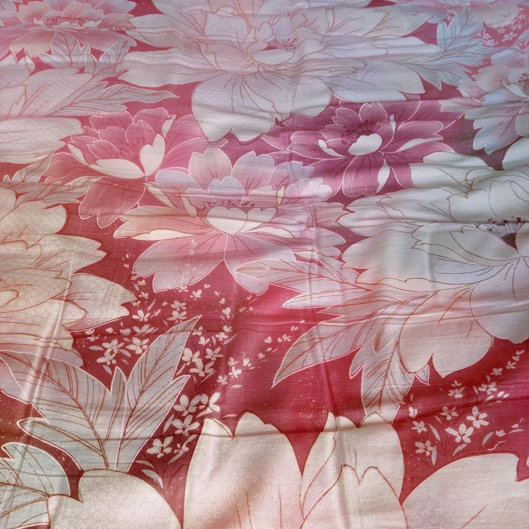 あけちゃん様用　花柄ピンク系布団セット　掛け布団カバー付　敷布団