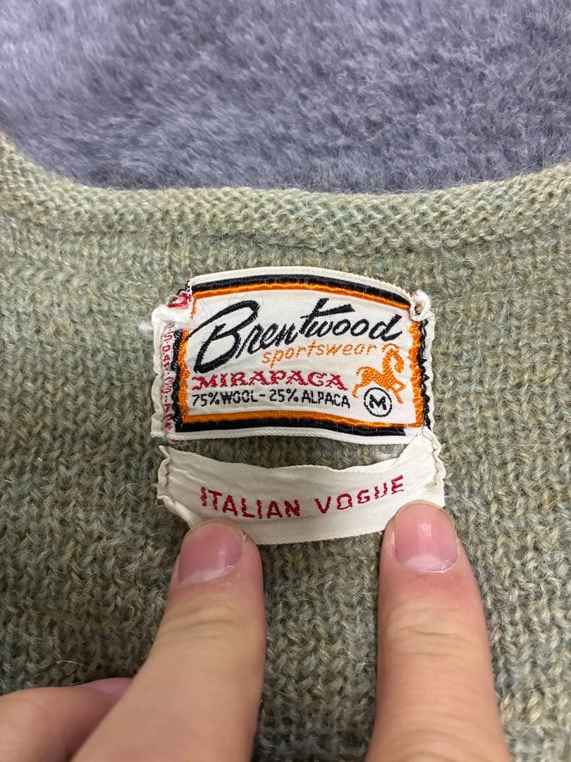 秋*！様 60s Brentwood MOHAIR Vネック　ニット　アルパカ