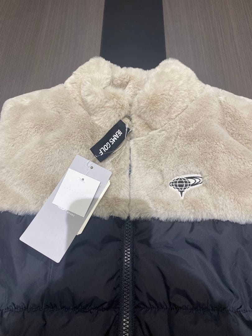 【新品未使用】BEAMS GOLF ダウン　ワンピース　中綿　 黒/ベージュ　S