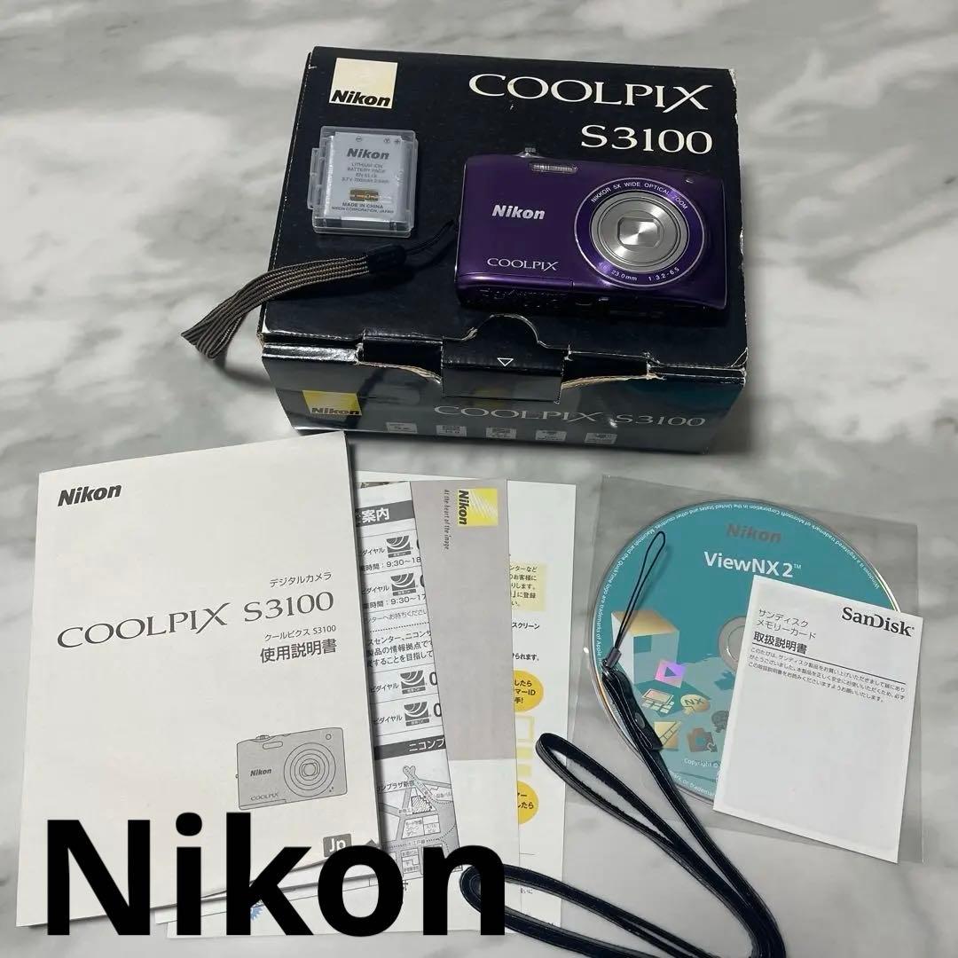 Nikon デジタルカメラ　COOLPIX S3100 動作確認済　バッテリー付