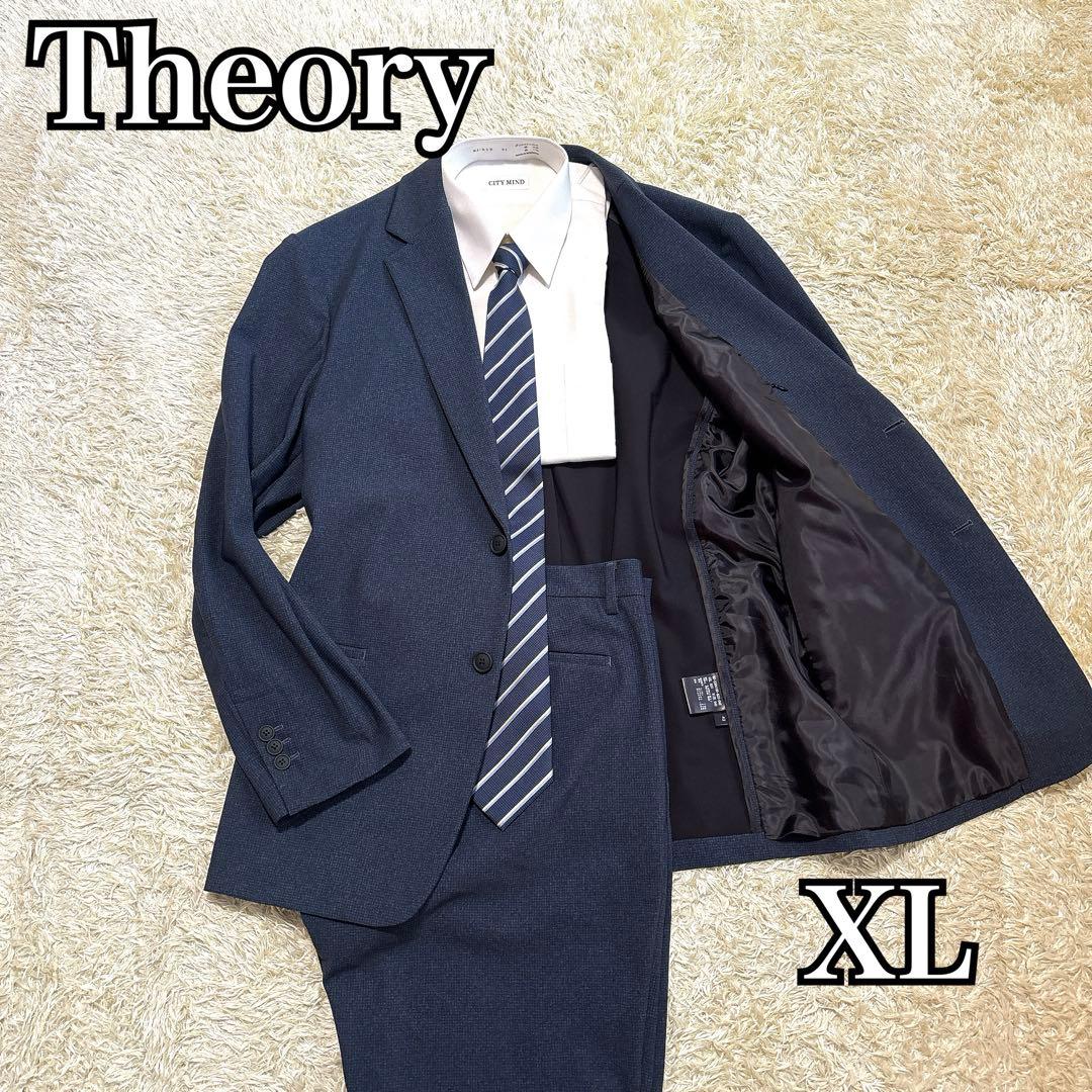 《極美品》 Theory セットアップ スーツ ネイビー ストレッチ XL