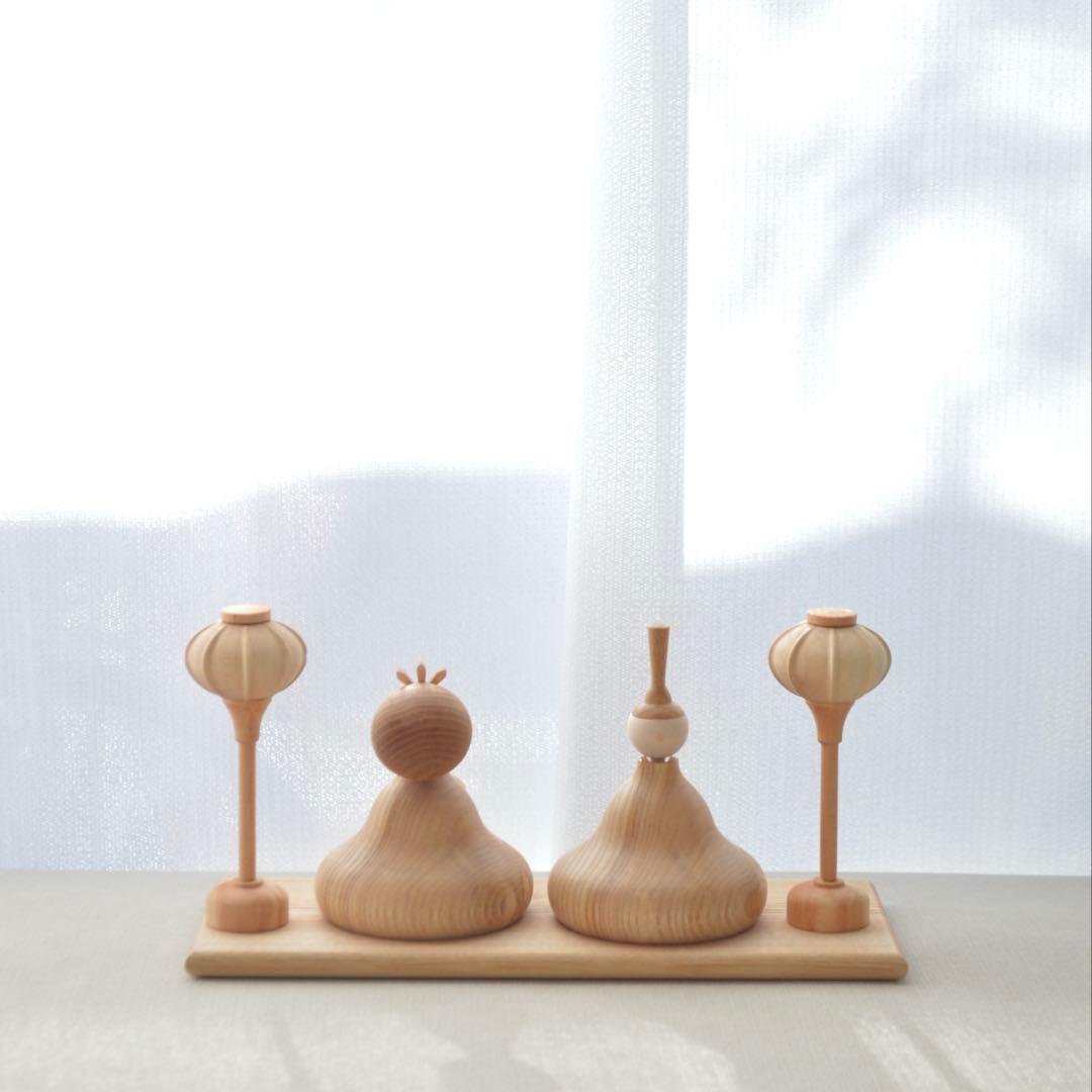 【新品正規品】木製雛人形-Fleur-コンパクト ナチュラル 北欧風 初節