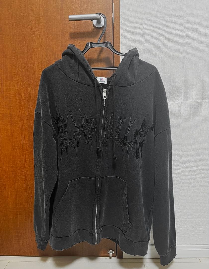 VOLCAN&APHRODITE 猫耳ピグメントZIPパーカー