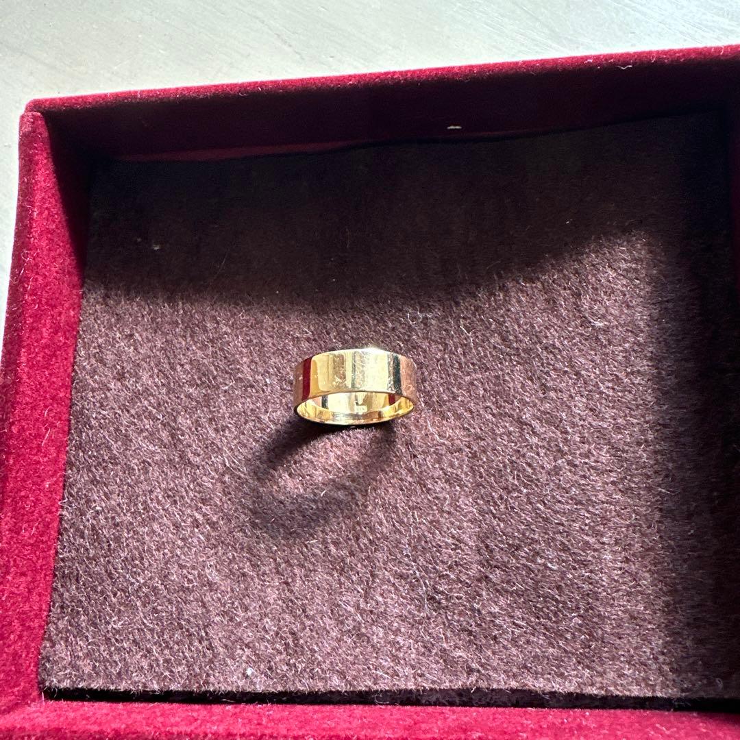 鮫♡K18 平打ち♡イエローゴールドリング　17.5号