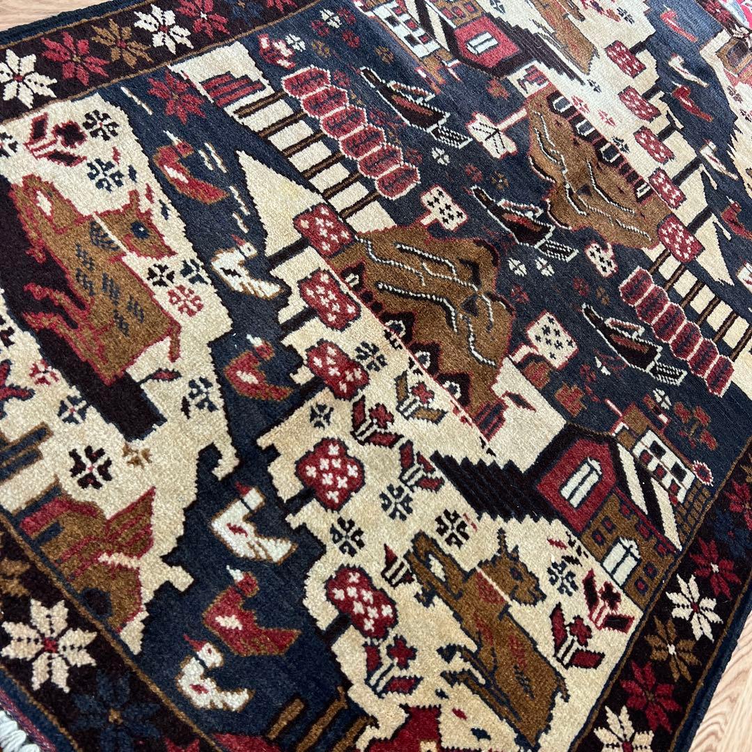 ペルシャ 手作りカシュカイヴィンテージラグ 83cm x 137cm