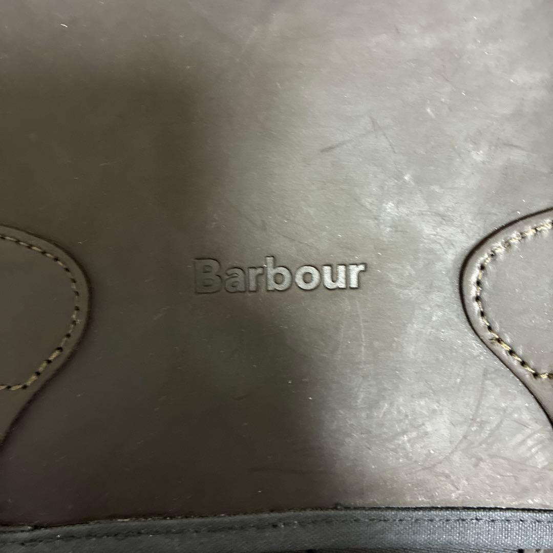 Barbour ショルダーバッグ 黒 レザー、キャンバス