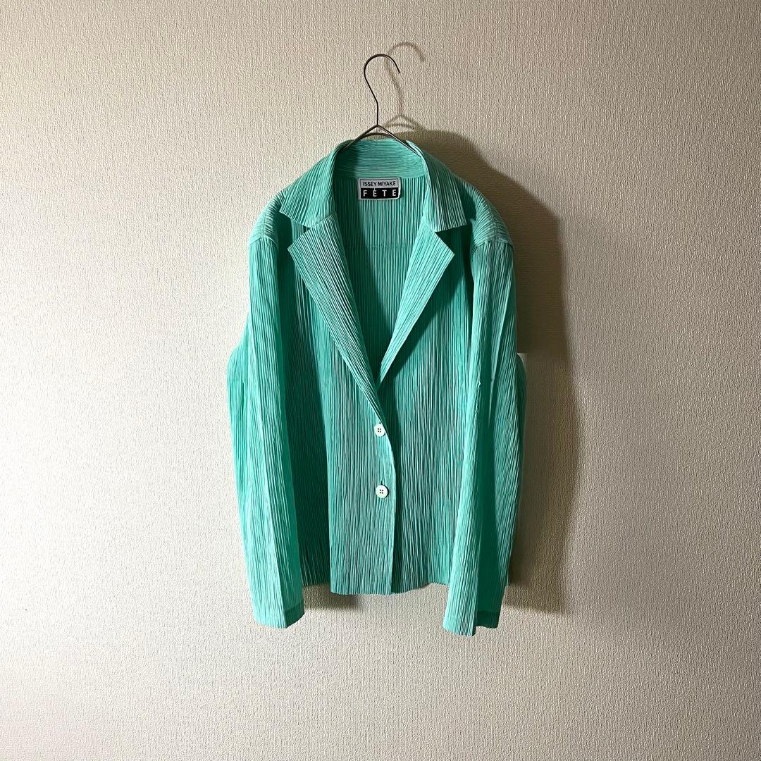 イッセイミヤケ FETE プリーツ テーラードジャケット ブルー系 03 L