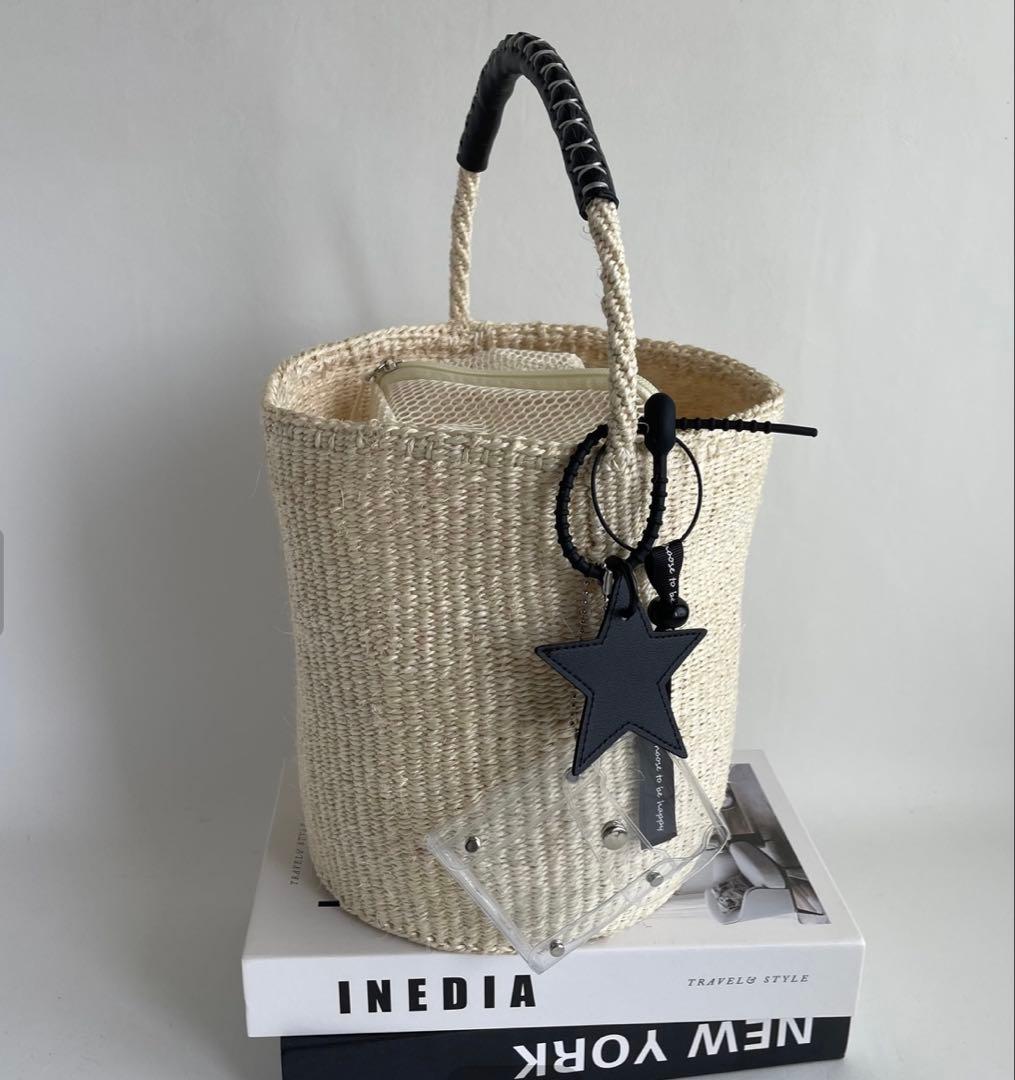 meong blue OVAL kago bag バケツ型かごバッグ