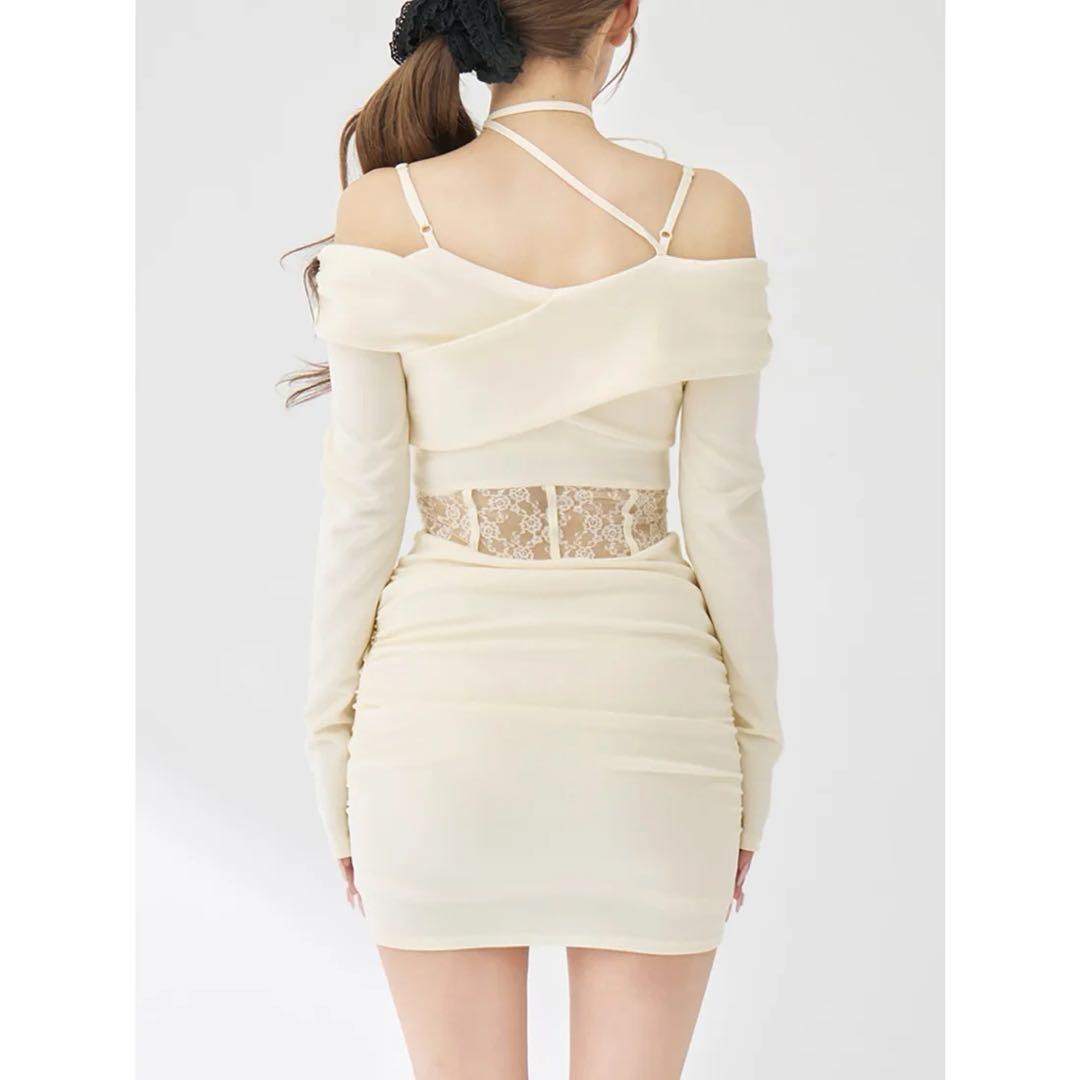 新品タグ付 ダーリッチ コルセットレースカットミニワンピース アイボリー フリー