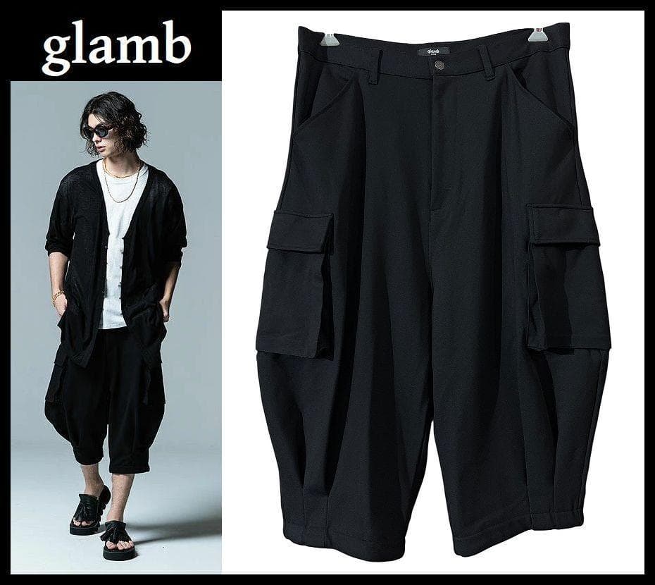 美品 23SS グラム クロップド サルエル カーゴ パンツ 黒 ブラック L