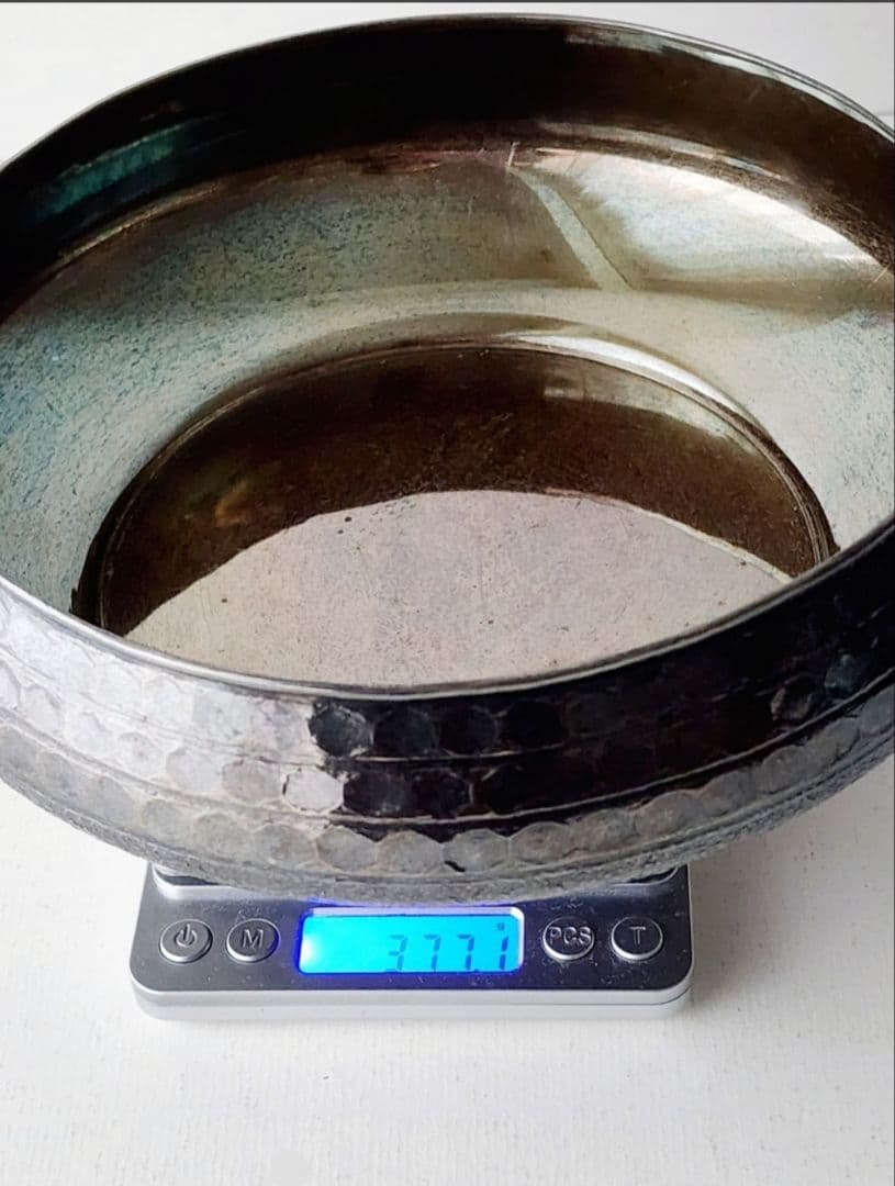 純銀　鉢　贈り銘入　菓子鉢 重さ377.1g