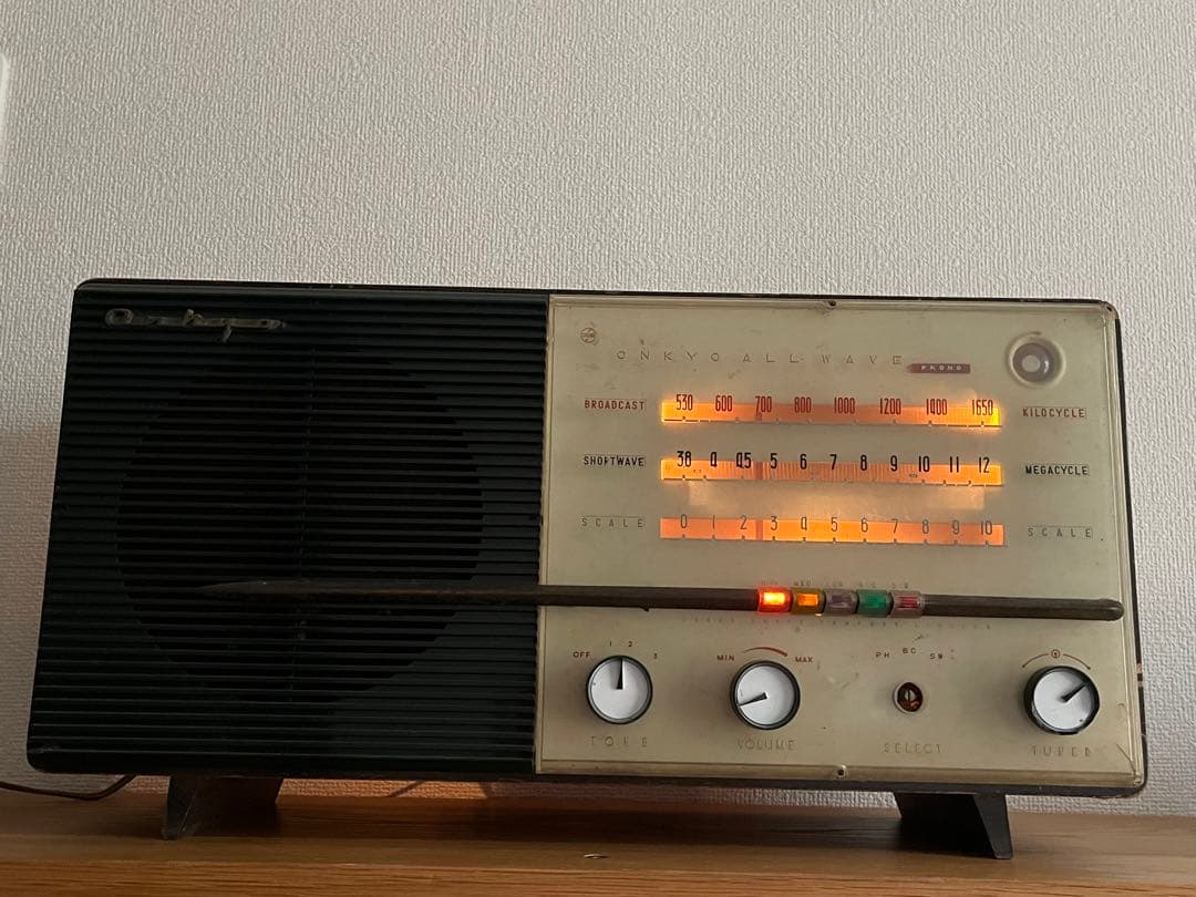 昭和レトロ アンティーク 木製 ONKYO 真空管ラジオ インテリア