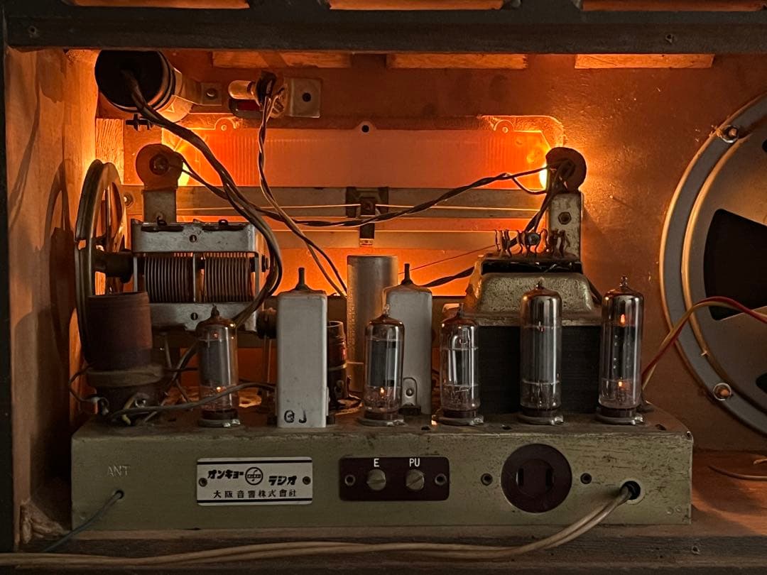 昭和レトロ アンティーク 木製 ONKYO 真空管ラジオ インテリア
