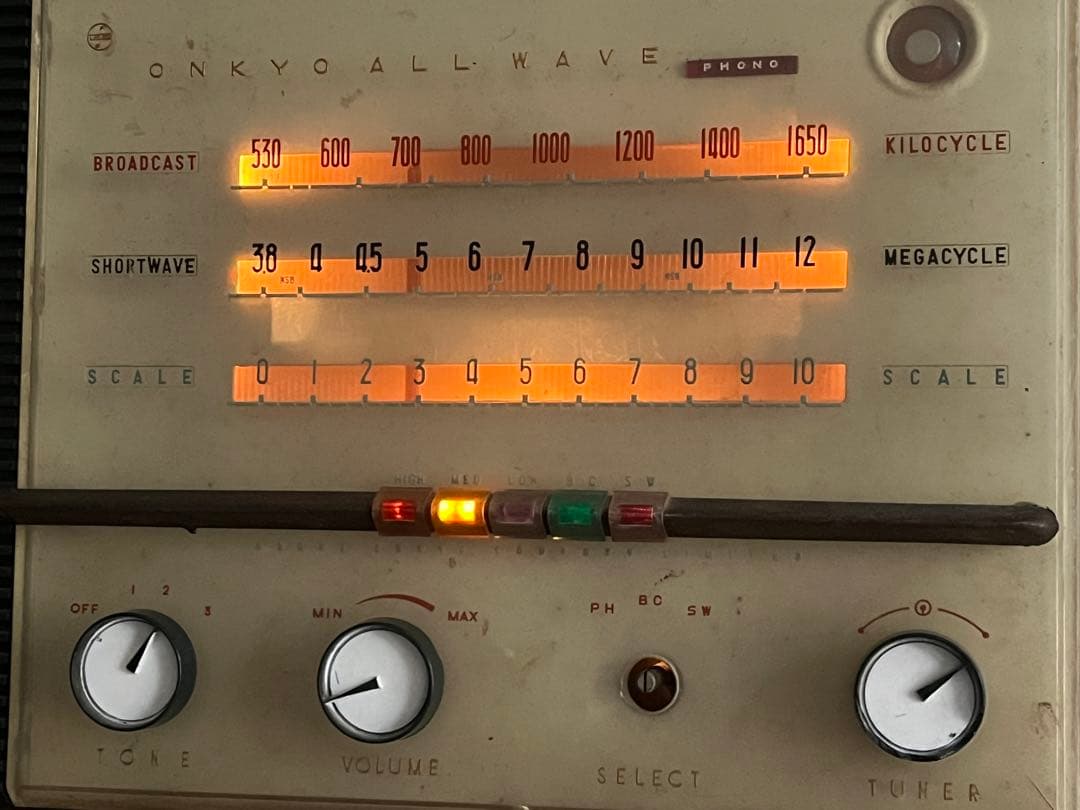 昭和レトロ アンティーク 木製 ONKYO 真空管ラジオ インテリア
