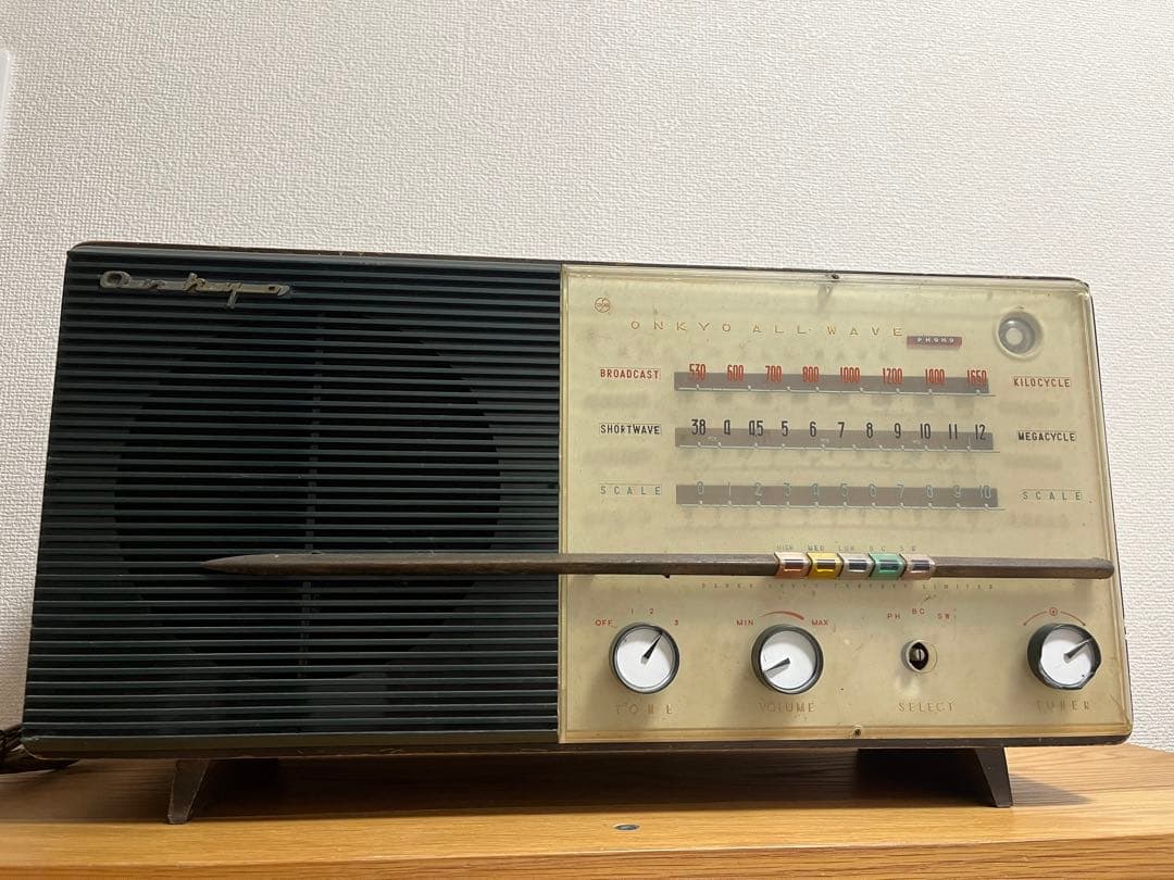 昭和レトロ アンティーク 木製 ONKYO 真空管ラジオ インテリア