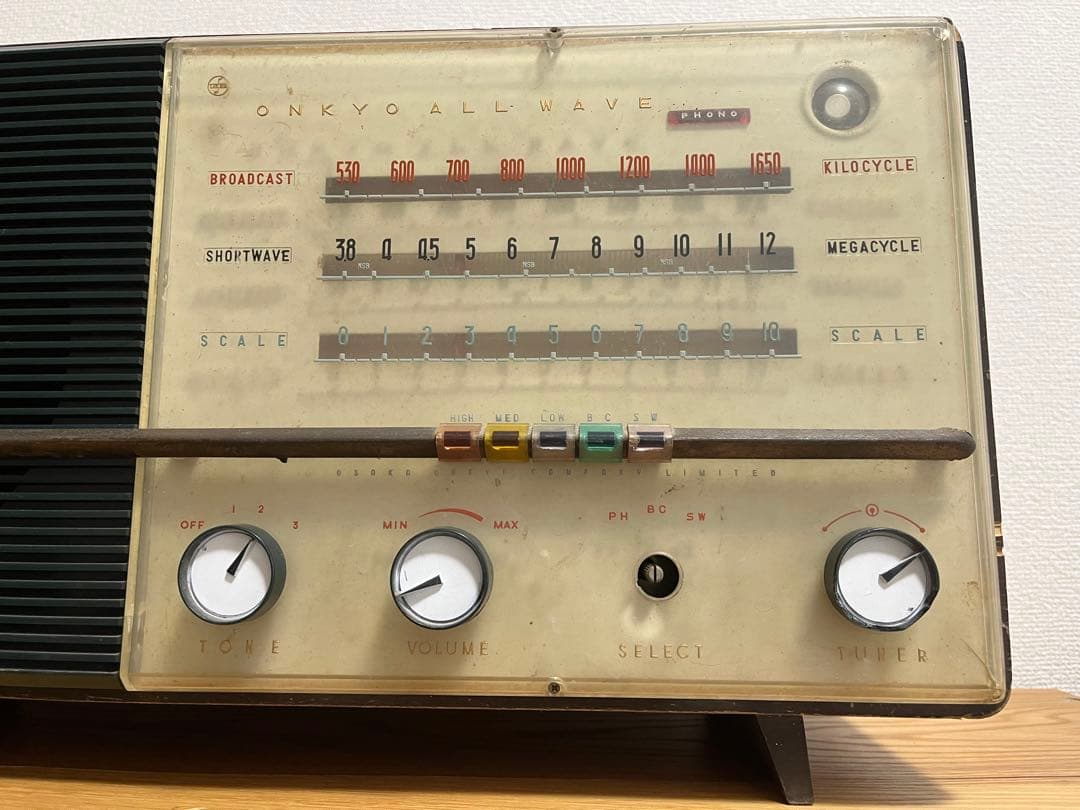 昭和レトロ アンティーク 木製 ONKYO 真空管ラジオ インテリア