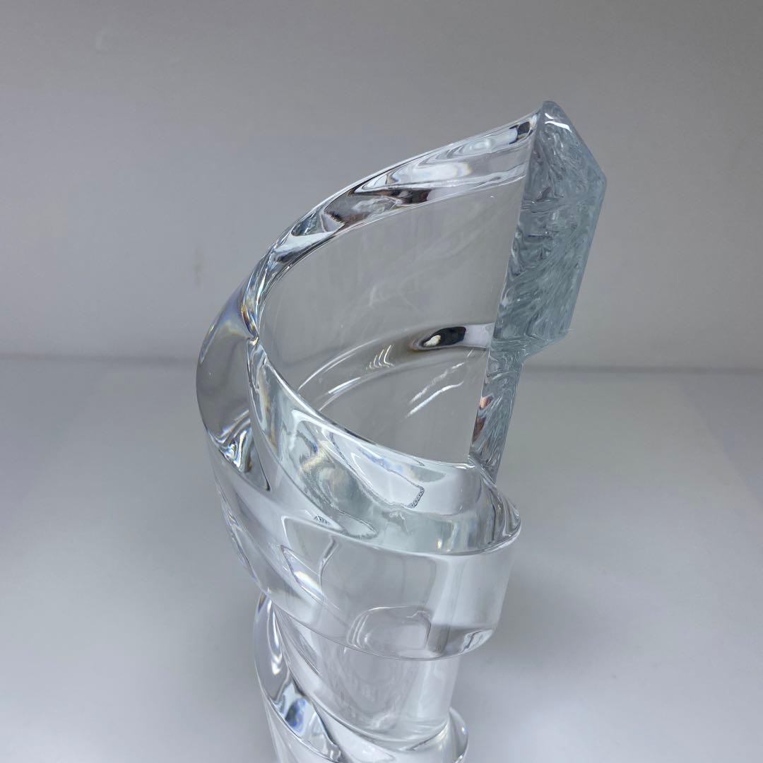 専用バカラ　スパイラル花瓶　共箱　高さ21.2㎝　東Y6-1008☆1Fトヒルサ