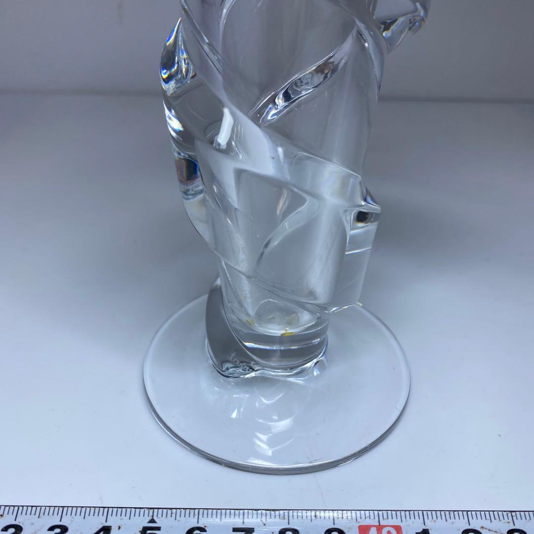 専用バカラ　スパイラル花瓶　共箱　高さ21.2㎝　東Y6-1008☆1Fトヒルサ