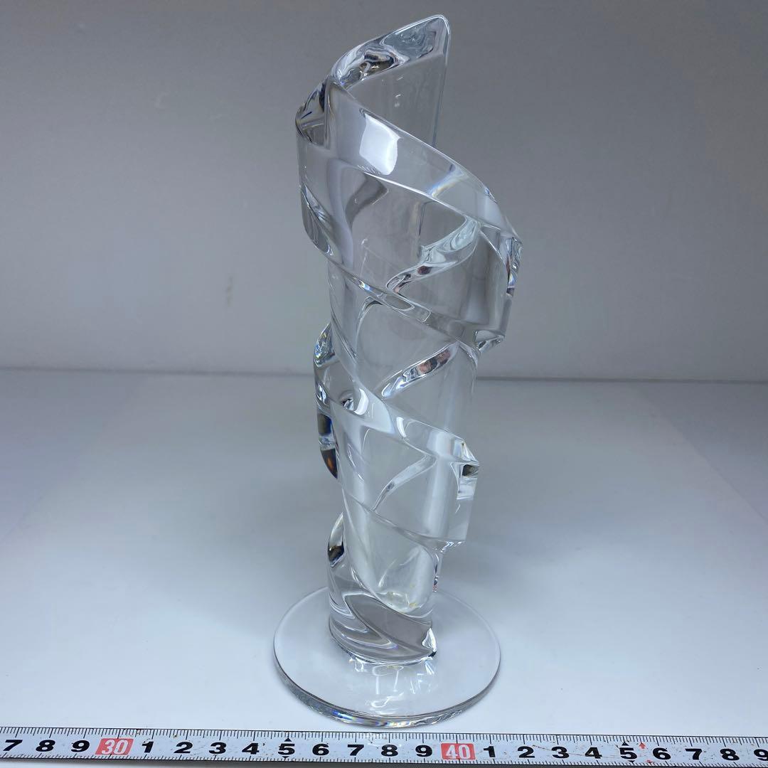 専用バカラ　スパイラル花瓶　共箱　高さ21.2㎝　東Y6-1008☆1Fトヒルサ