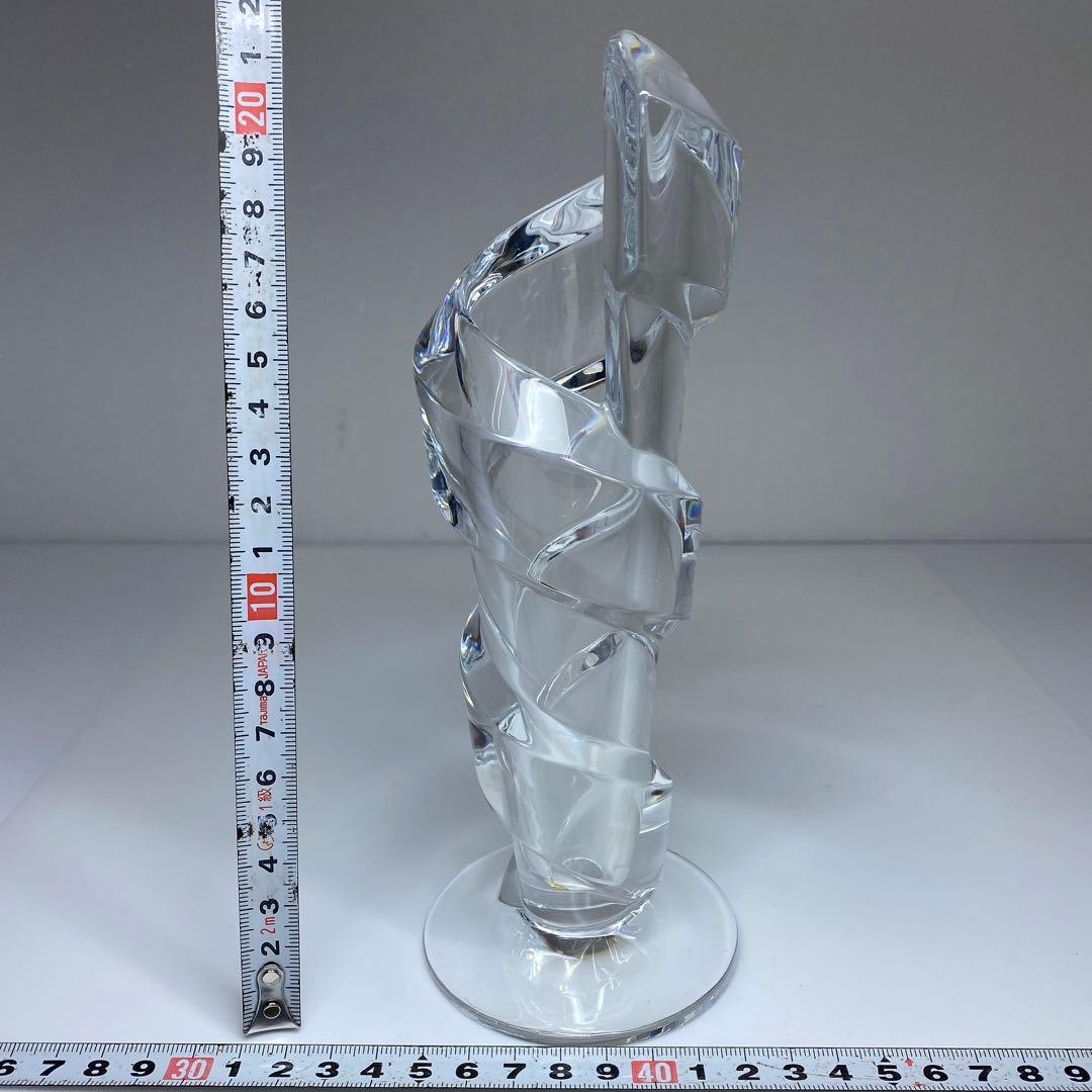専用バカラ　スパイラル花瓶　共箱　高さ21.2㎝　東Y6-1008☆1Fトヒルサ