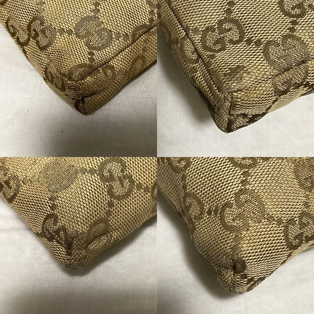 GUCCI GGキャンバス ウエストバッグ ボディバッグ ベージュ ゴールド