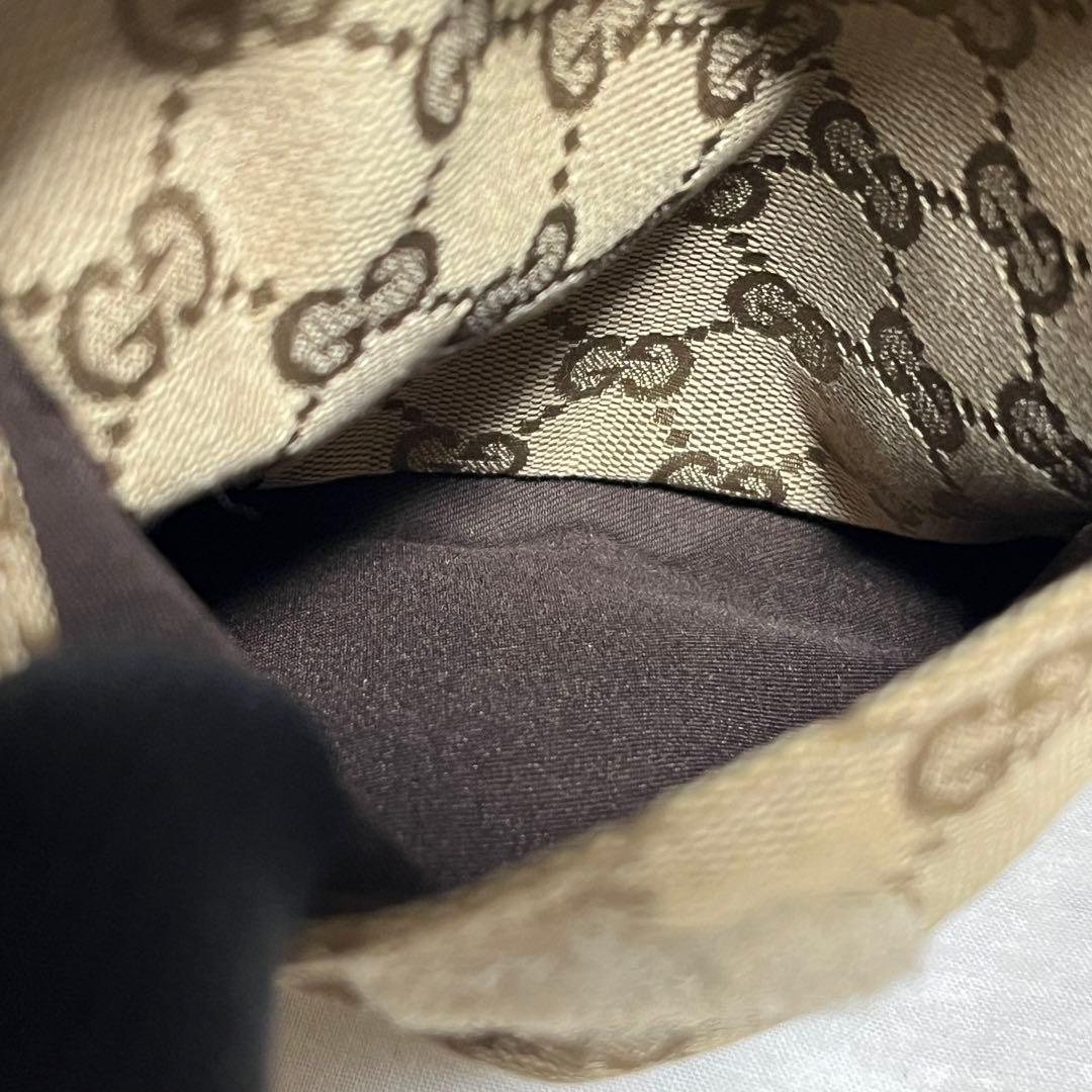 GUCCI GGキャンバス ウエストバッグ ボディバッグ ベージュ ゴールド