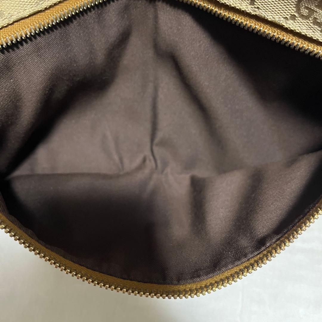 GUCCI GGキャンバス ウエストバッグ ボディバッグ ベージュ ゴールド