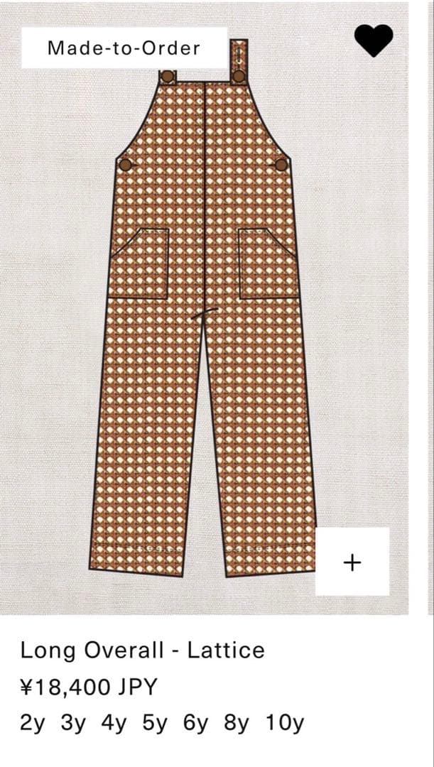 ロンパース・カバーオール Misha&Puff Long Overall Lattice 2y