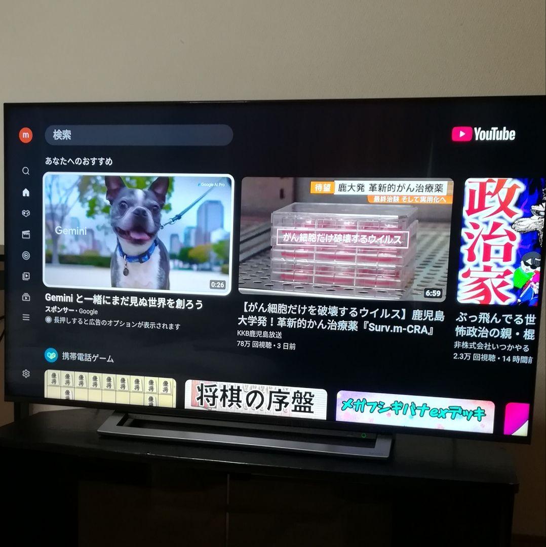 【4Kチューナー搭載／Netflix、YouTube】東芝　50型液晶テレビ