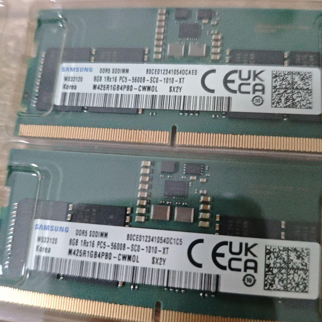 Samsung DDR5 16GB (2 x 8GB) ノートPc用 メモリー