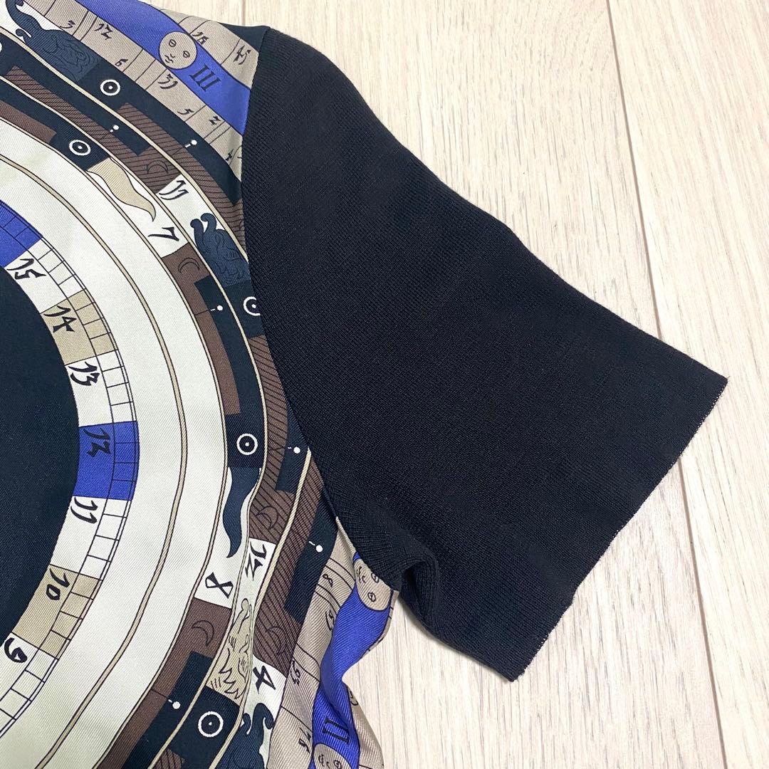 HERMES エルメス ツイルレーヌ 占星術 シルク コットン ニット 半袖