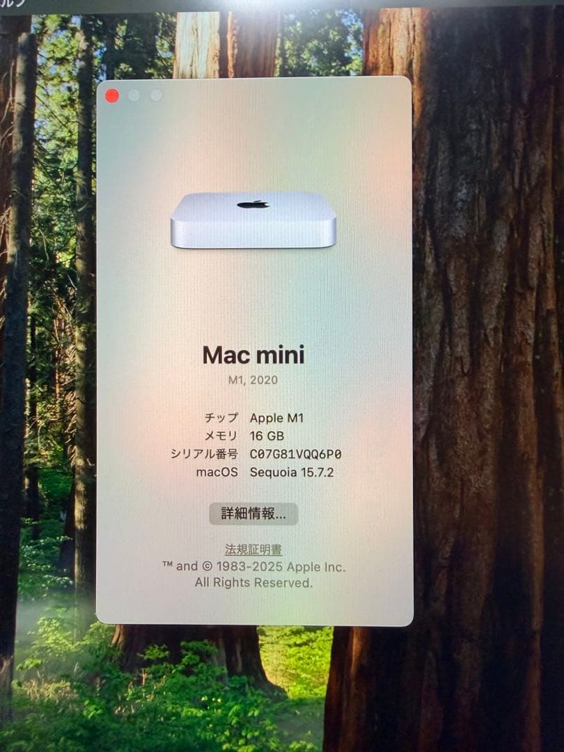 Macデスクトップ M1 Mac mini 16GB 1TB