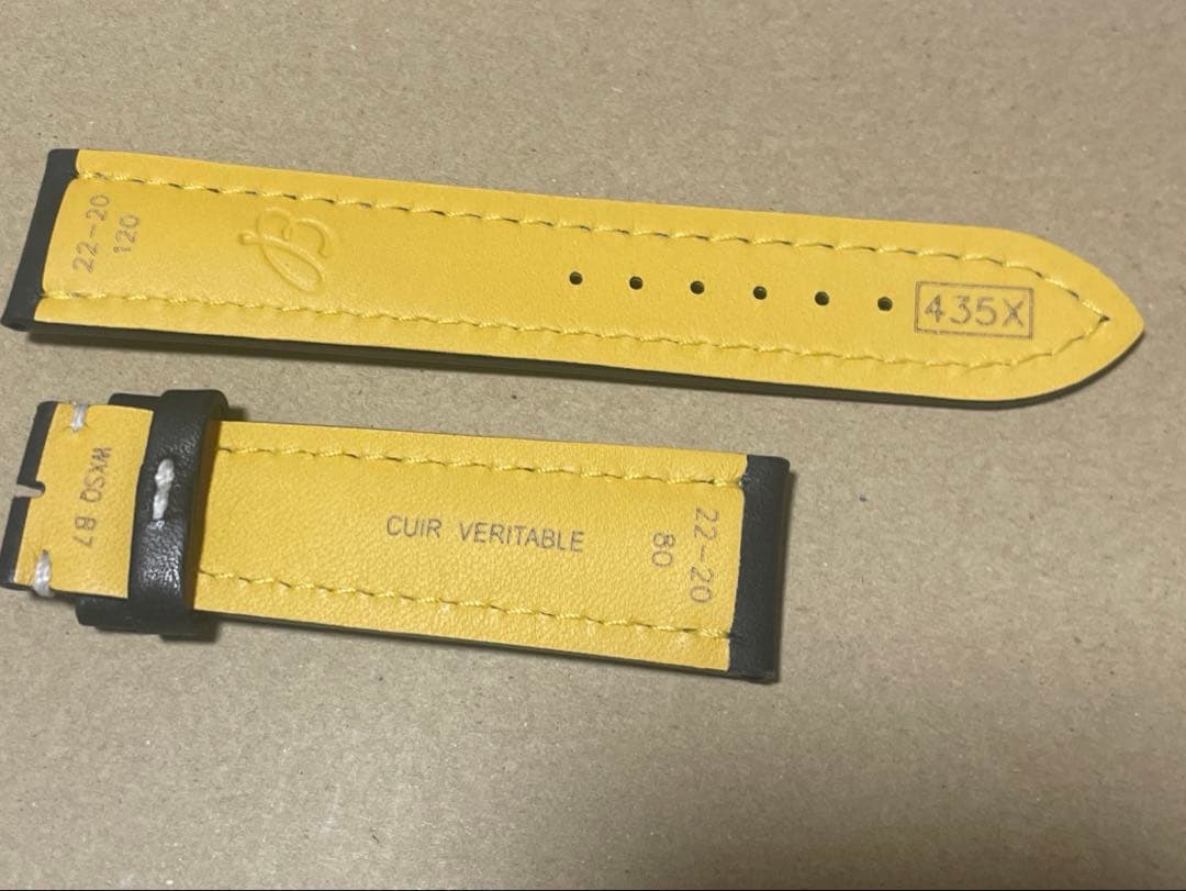 ブライトリング　皮ベルト22-20 黒