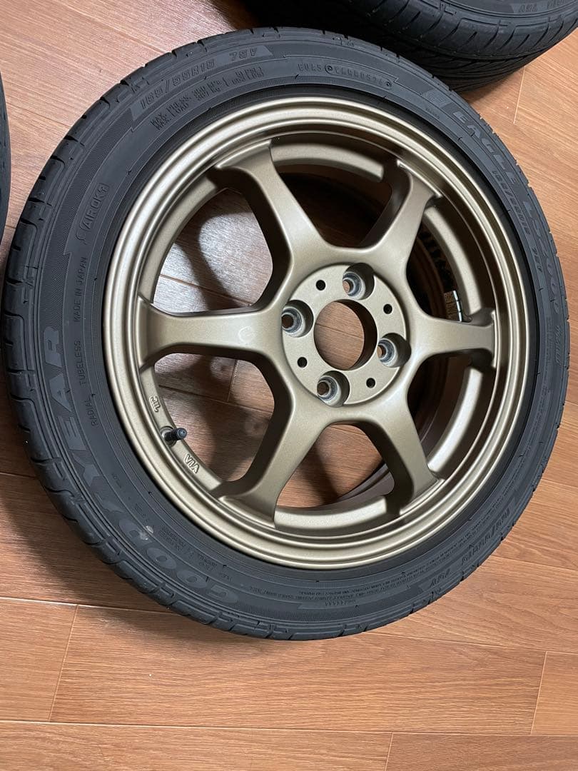 15インチ 5J PCD100オフセット45 4穴 レアマイスター風　TE37風